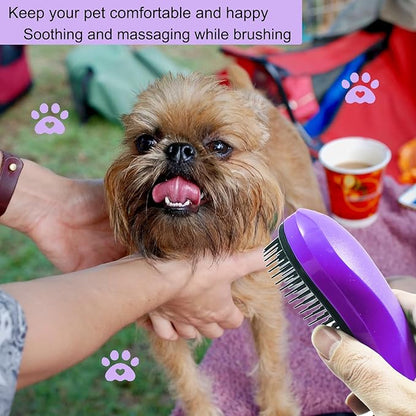 Puppy Brush, Soft Dog Brush for Grooming, Puppy Hair Remover Brush Comb, Grooming Tool for Poodles,Teddy, Yorkies, Maltese, Shih Tzu, Chihuahua, Light Purple