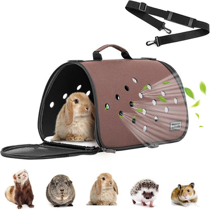 Petsfit 16 X 9 X 9 Inches Rabbit Carrier, Portable Bunny Carrier with Ventilation Holes, Guinea Pig Carrier for Small Animals, Chinchilla, Hedgehog, Squirrel