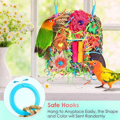 KATUMO Bird Toys, Parakeet Toys Bird Grass Mat Parrot Shredder Toys Lovebird Forage Toys for Cockatiel Conure Lovebird Parakeet Small-Medium Birds