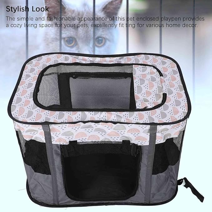 Dog Playpen, Foldable Pet Playpen Portable Cat Enclosed Playpen Cage Kennel Tent Crate with Storage Bag for Kitten Puppy Indoor Outdoor Travel Camping