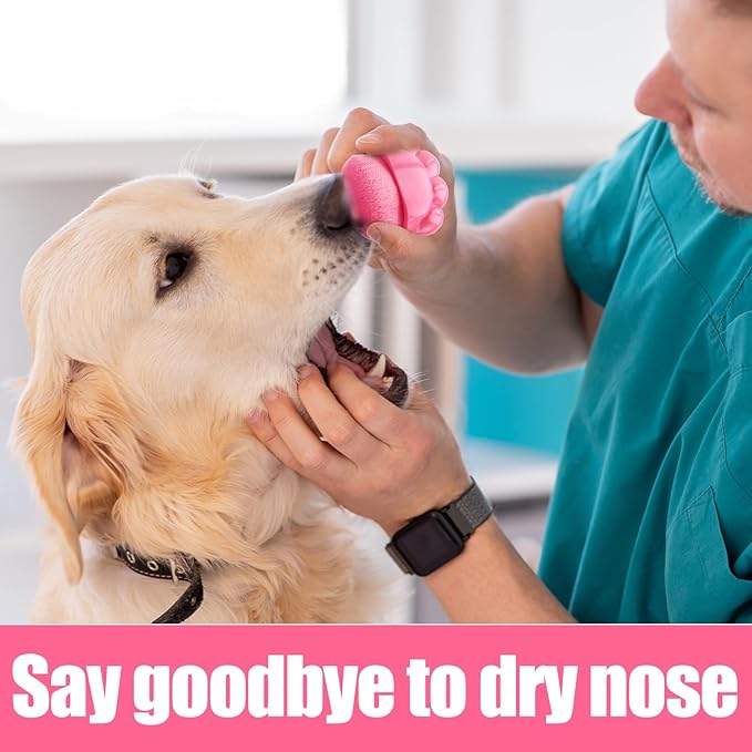 2pcs Dog Paw Balm Brush, Dog Paw Pad Balm Brush with Silicone Cleaning Pad Dog Cares Products Dog Nose Balm Applicator Paw Cleaning Brush for Dogs Cats (Pink)