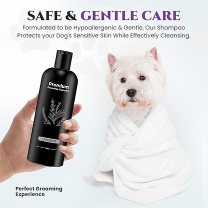 605Products Premium Dog Shampoo - Gentle Formula for Itchy & Sensitive Skin, Odor Eliminator for Puppies, Natural Deodorizer for Pets (10oz)- Lavender