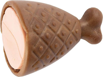 DreamBone Holiday Ham Flavored Chews 6 Count, Made with Real Chicken, Rawhide-Free Chews for Dogs