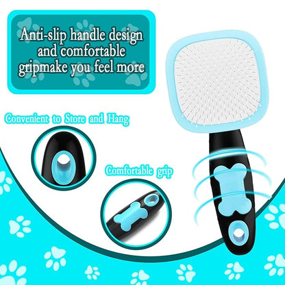Dog Brush and Cat Brush, Pet Grooming Brush Gently Cleans Pin Brush for Hair Removal Cat and Dog Hair Brush for Small Dogs Yorkshire Terrier Pomeranian Poodle and Cat