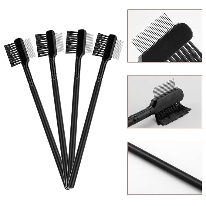 LUTER 4 Pcs Tear Stain Remover Comb Dog Flea Comb Double-Sided Multifunctional Dog Eye Comb Brush Pets Grooming Comb for Dogs Cats Removing Crust and Mucus