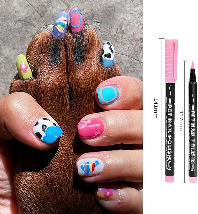 Dog Nail Polish Pen, 12 Colors Pet Nail Polish Set to DIY Beautiful Dog Nails Ideas Dog Nail Polish Pens Quick Dry Creative Dog Accessories Nail Polish Pens.