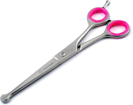 6.5" Dog Face & Paw BALLTIP Grooming Scissors Safety Pet Shears Japanese SS Dark Satin Finish