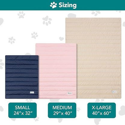 PetAmi Cooling Mat for Dog, Premium Pet Cooling Blanket for Crate Kennel, Indoor Cat Cool Sleeping Pad, Q-MAX Cold Sofa Couch Cover for Summer, Pink, Medium (29x40)