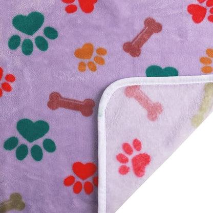 Luciphia 1 Pack 6 Dog Blankets Cat Soft Fluffy Fleece Pet Blanket Warm Cute Print Design Puppy Kitten Doggy Bone Large(41"x31")