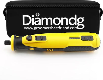 Diamondg Cordless Dog Nail Grinder with Quiet Sound & LED Tip for Large & Small Dogs, 4hrs. Runtime - Electric Dog Nail Trimmer, Heavy Duty Rotary Tool Alternative to Toenail Clippers & Filers