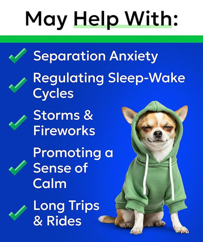 BARK&SPARK Advanced Calming Chews for Dogs - Hemp Chew + Melatonin - Anxiety Relief - Sleep Aid - Relaxing Treats - Stress Relief During Fireworks, Storms, Thunder, Barking - Made in USA - 60Ct