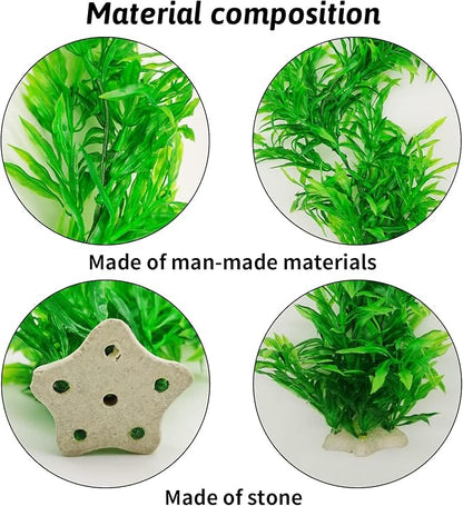 Plastic Fish Tank Plants Decoration Artificial Seaweed Ornament for Fish Tank Decor Plastic Plant for Betta Shrimp 2 Pcs About 13 inch