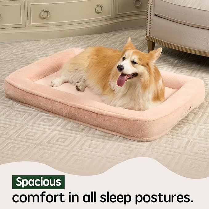 BALANCE Large Dog Bed, Orthopedic Dog Bed, Waterproof Dog Bed with Removable and Washable Cover, Bolster Dog Soft Sofa Bed with Nonskid Bottom, Dog Beds for Large Dogs