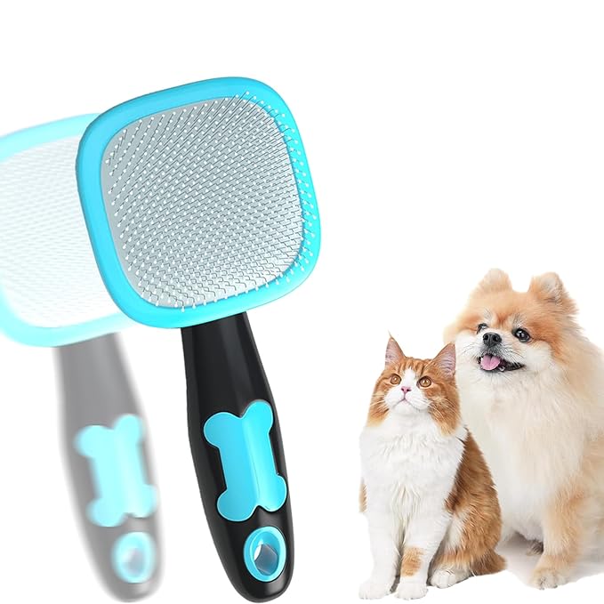 Dog Brush and Cat Brush, Pet Grooming Brush Gently Cleans Pin Brush for Hair Removal Cat and Dog Hair Brush for Small Dogs Yorkshire Terrier Pomeranian Poodle and Cat