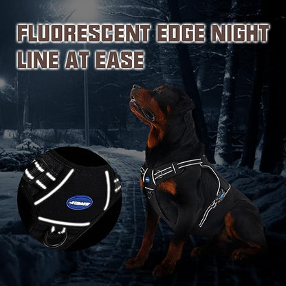 AUROTH Tactical Dog Harness for Large Dogs No Pull Adjustable Pet Harness Reflective K9 Working Training Easy Control Pet Vest Military Service Dog Harnesses Purple L