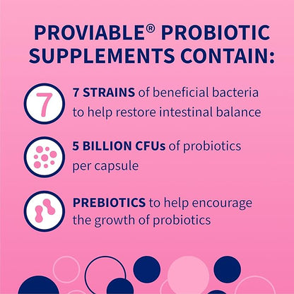 Nutramax Proviable Probiotics for Dogs and Cats, Daily Digestive Health Supplement with Multiple Strains of Bacteria, Cat and Dog Probiotics Plus Prebiotics, 80 Capsules