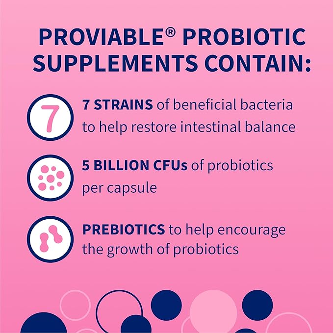 Nutramax Proviable Probiotics for Dogs and Cats, Daily Digestive Health Supplement with Multiple Strains of Bacteria, Cat and Dog Probiotics Plus Prebiotics, 30 Capsules