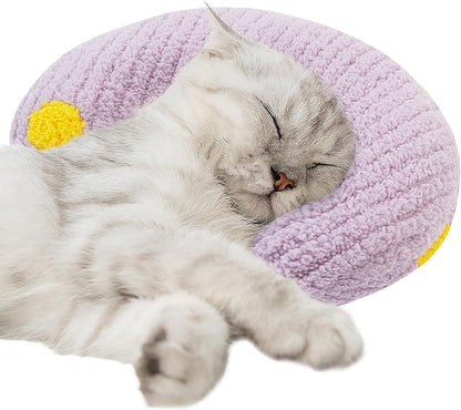 T'CHAQUE Cat Pillow, Dog Neck Pillow Anxiety Relief, Comfort Cat Pillows for Indoor Catsï¼ Ultra Soft Dog Calming Pillow Bed, Half Donut Cuddler Sleeping Improve Pillow Pet for Upper Spine Support
