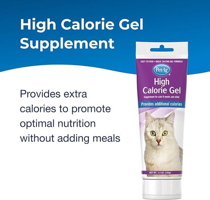 PetAg High Calorie Gel Supplement for Cats - 3.5 oz - Chicken Flavor - Provides Extra Calories for Cats 8 Weeks and Older - Easy to Digest