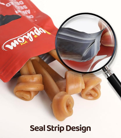 Large 6.5" Cranberry and Seaweed Chewy Bones Dog Treats,16OZ Rawhide Free Dog Treats 6 Packs Dog Chewy Treats for Aggressive Chewers Medium and Large Dogs