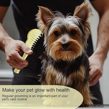 Dog Brush, Easy to Hold Ergonomic Handle Dog Brush Comb Instant Detangler Pin Brush,Wet or Dry Dog Hair,for Dogs and Cats Grooming Tool, Yellow