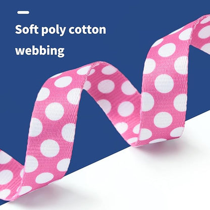 Mile High Life Dog Collar | Cute Puppy Collars | Lightweight Girl Dog Collar | Soft Boy Dog Collars | w Geometric Plaid Wave Line Pattern (White Dots, Medium)