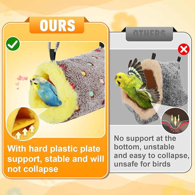 MEWTOGO Small Warm Bird Nest House - Cozy Bird Bed for Cage with Mat, Hanging Hammock Shed Hideaway Hut for Lovebirds Lineolated Parakeets Canaries Zebra Finches Society Finches Parrotlets