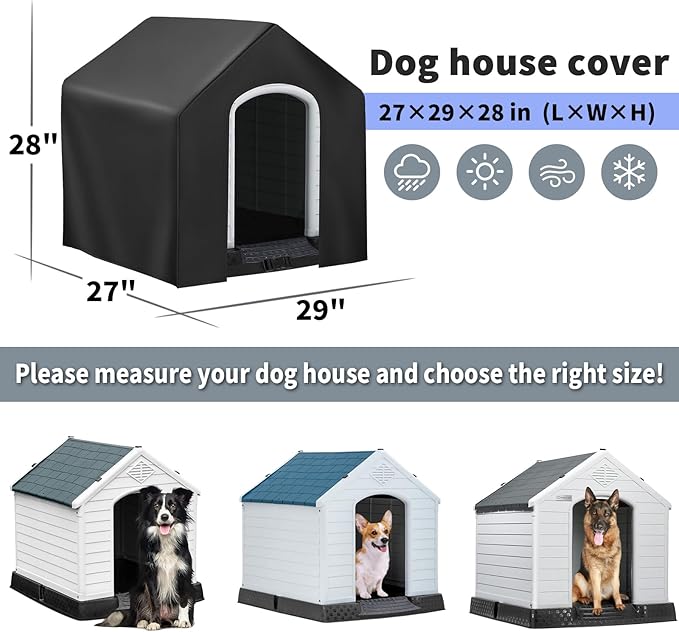 Dog House Cover,Dog Houses Cover for Large Dogs Outside,Covers for Winter Large Dog House Outdoor Weatherproof (43x42x39in)-Only Cover
