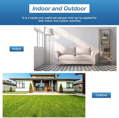 40 Inch Height 16 Panels Dog Playpen Outdoor/Indoor Heavy Duty Pet Playpen with Doors Heavy Duty Foldable Metal for RV, Camping, Yard