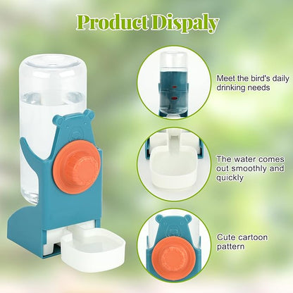 Rypet No Mess Bird Water Feeder Dispenser Set Automatic Bird Feeder Transparent Food Container Cage Acrylic Parrot Feeders Accessories for Small Birds Parrot Cockatoo Canary