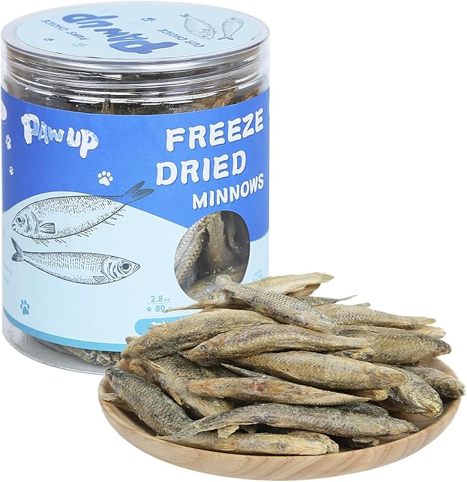 Freeze Dried Minnows Dogs Treats  100% Raw Single-Ingredient Pet Fish Snacks  Rich in Omega-3, Grain-Free  Healthy Training Rewards & Meal Toppers, 2.8 oz
