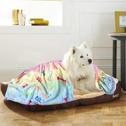 Dog Blanket,Super Soft Fluffy Premium Fleece Pet Puppy Blanket for Large Medium Dog Cat Mat Cover for Bed Couch,Cute Print, Colorful,(41 x 31 Inch)