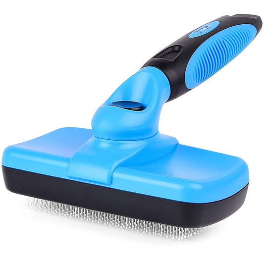 Fida Self Cleaning Slicker Brush with Protective Ball Tips, Dog Brush/Cat Brush for Shedding and Grooming Loose Undercoat, Mats - for Small, Medium & Large Dogs and Cats with Short to Long Hair