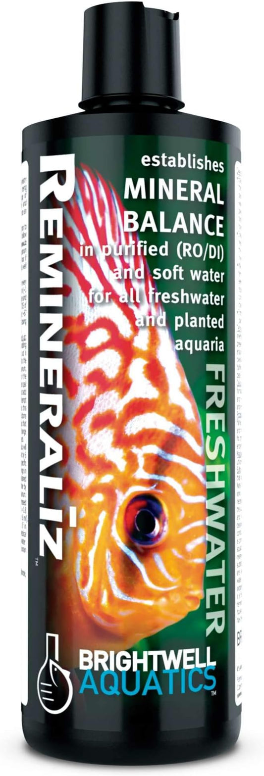 Brightwell Aquatics Remineraliz - Adds Minerals to Distilled, Deionized, or Reverse Osmosis Water for Freshwater Aquarium Use 250-ml