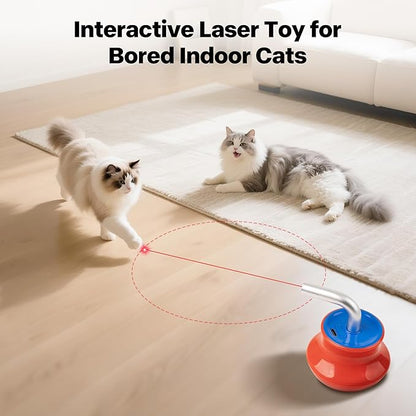 Pet Prime Cat Stimulation Toys for Indoor Cats Automatic 360° Random Rotation Cat Laser Toy Rechargeable Interactive Cat Toy for Bored Indoor