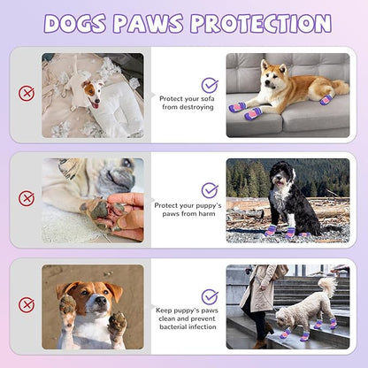 Dog Shoes for Large Medium Dogs, Dog Shoes for Summer Hot Pavement, Dog Boots & Paw Protectors Anti-Slip Waterproof Dog Booties for Outdoor Hiking Hardwood Floor with Reflective Straps Size 6