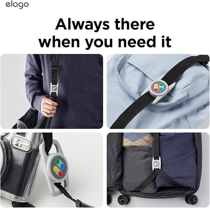 elago Pet Collar W5 Case Compatible with Apple AirTag - Drop Protection Keychain, Cute Design (Track Dogs, Keys, Backpacks, Purses) Tracking Device Not Included (Black)