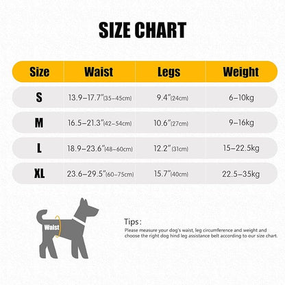 Dog Leg Support for Back Legs, Adjustable Lift Harness for Dog, Breathable Dog Sling for Rear Legs Grey X-Large