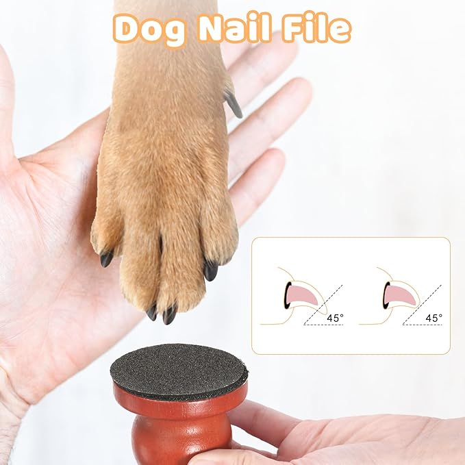 Dog Nail File Board with 3PCS Replaceable Sandpaper, Wooden Dog Nail Scratch Board Pad, Puppy Stress-Free Training Claw Care Emery Pad Treat Box Trimmers Accessories(Brown)