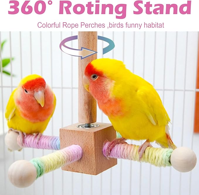 Rope Perches for Bird Cages, Parrot Rope Perch for Cockatiels & Parakeets, Bird Cage Accessories(4pcs)