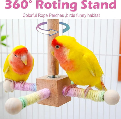 Rope Perches for Bird Cages, Parrot Rope Perch for Cockatiels & Parakeets, Bird Cage Accessories(4pcs)