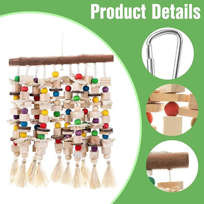 Large Bird Parrot Toys,Multicolored Natural Macaws Toy Bird Chewing Toy for Cokatoos African Grey and Large Medium Birds