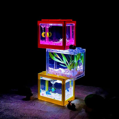 Flylin 4PCs 5V USB Aquarium Light, Smal Decoration LED Lighting Lamp, Aquarium Water Plant Light for Desktop Fish Tank Indoor Water Garden (Colorful)