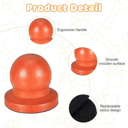 Dog Nail File Board with 3pcs Replaceable Sandpaper, Wooden Dog Nail Scratch Board Pad, Puppy Stress-Free Training Claw Care Emery Pad Treat Box Trimmers Accessories(Orange)