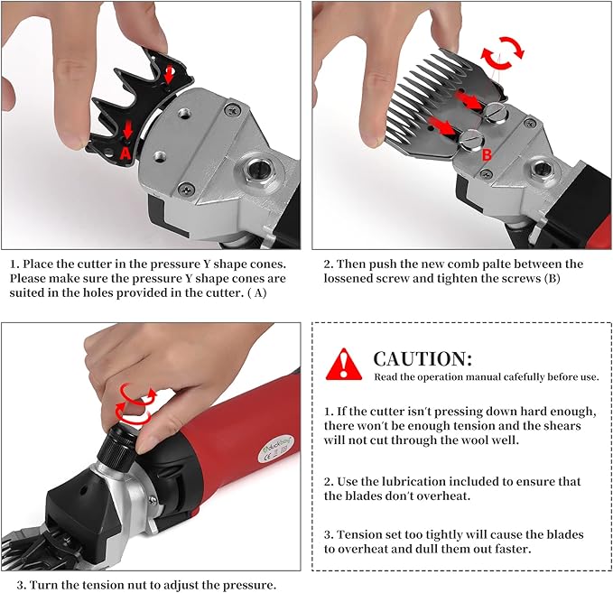DUCKBOY Electric Sheep Clippers Heavy Duty, Professional 500W Shearing Machine for Sheep, Goats, Cattle Farm Livestock Pet, Large Thick Hair Dogs Grooming Trimmer