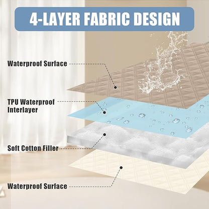 Smiry Waterproof Dog Blanket, Reversible Dog Bed Cover Pet Blanket, Soft Couch Cover for Dogs Washable, Bed Couch Sofa Furniture Protector for Puppy Cat Kids (82"x102", Taupe/Beige)