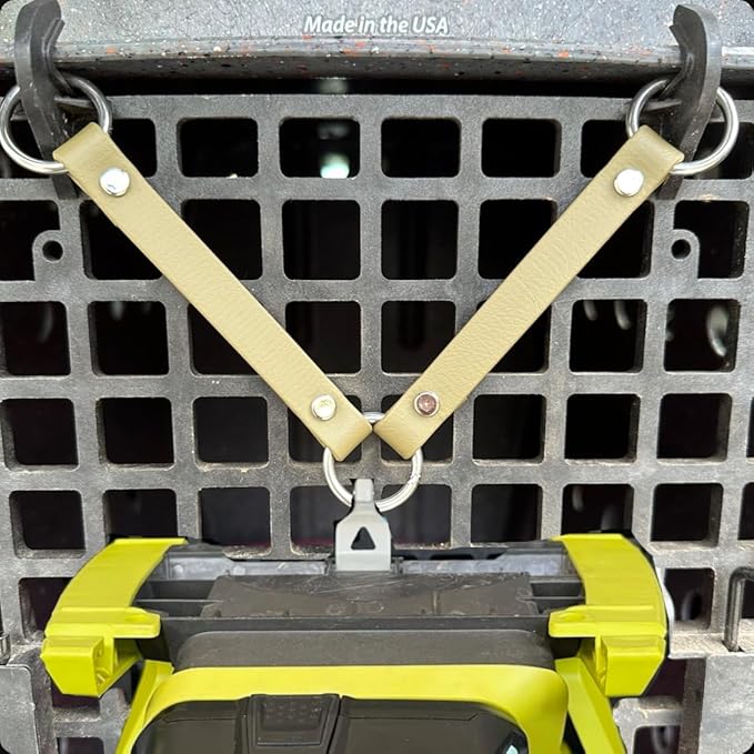 SparkDog Collars Dog Crate Fan Hanger, HotDawg Utility Strap, BioThane Ryobi P3320 Fan Hanger for Ruffland Dog Kennel, Bucket Holder Utility Strap - Made in The USA (Olive Drab)