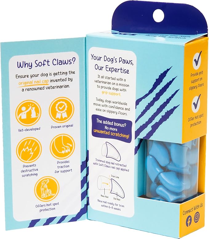 Soft Claws Canine Dog and Cat Nail Caps Take Home Kit, Medium, Blue