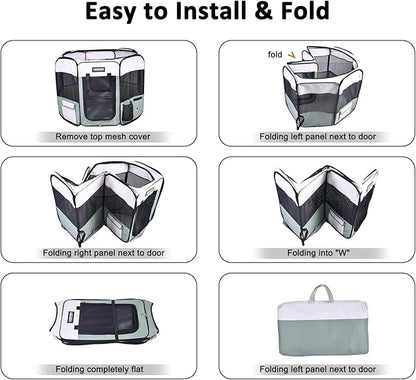 JESPET Pet Dog Playpens 36", 45" & 61" Portable Soft Dog Exercise Pen Kennel with Carry Bag for Puppy Cats Kittens Rabbits, Indoor/Outdoor Use