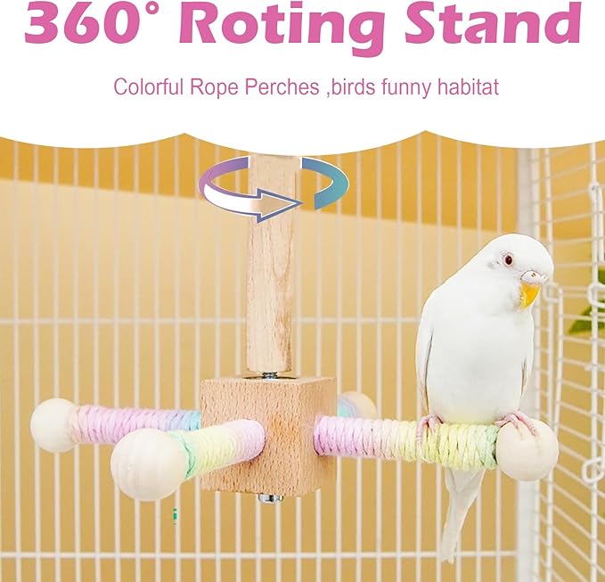 Rope Perches for Bird Cages, Parrot Rope Perch for Cockatiels & Parakeets, Bird Cage Accessories(4pcs)